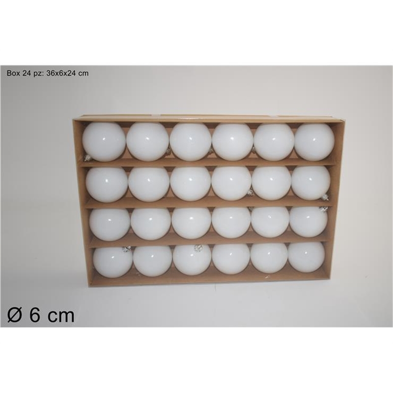 BOX 24 PALLE 6 CM LUCIDE BIANCO