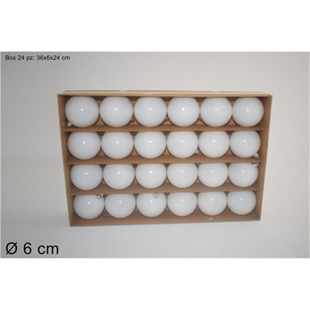 BOX 24 PALLE 6 CM LUCIDE BIANCO