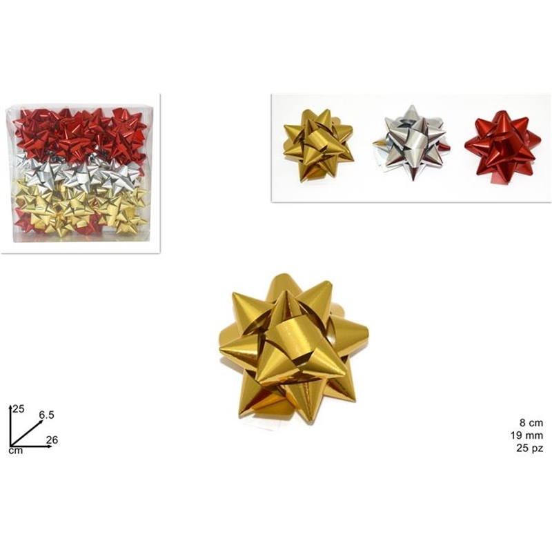 COCCARDE 19 MM 25 PZ IN BOX PVC 3 COLORI ASSORTITE LUX METAL