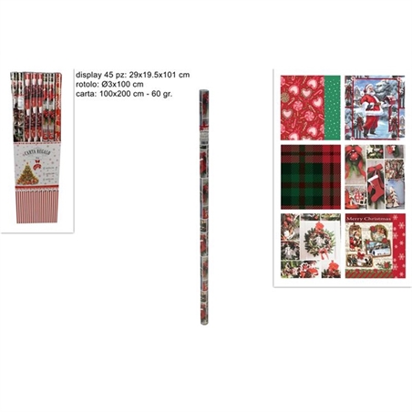 ROTOLO CARTA REGALO NATALIZIA 60 GR 100X200 CM