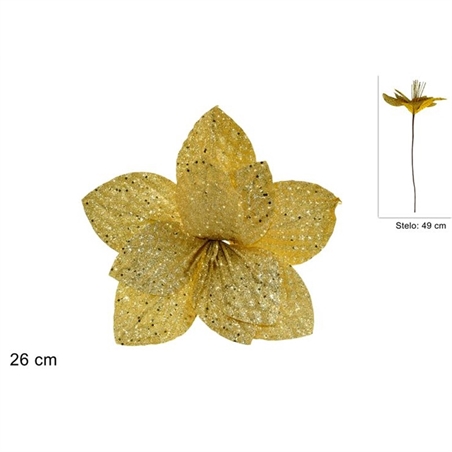STELO POINSETTIA GLITTERATO ORO