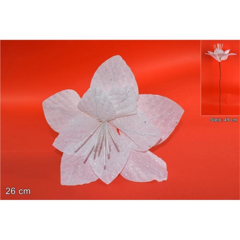 STELO POINSETTIA GLITTERATO BIANCO