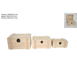 CASSETTE LEGNO SET 3PZ NATURALE 