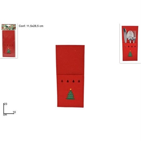 PORTAPOSATE FELTRO ROSSO CON ALBERO GREEN