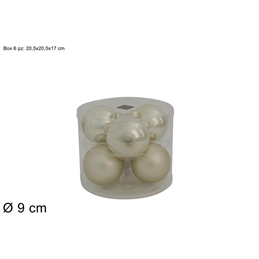 SET 6 PALLE VETRO LUCIDA/OPACA 9 CM