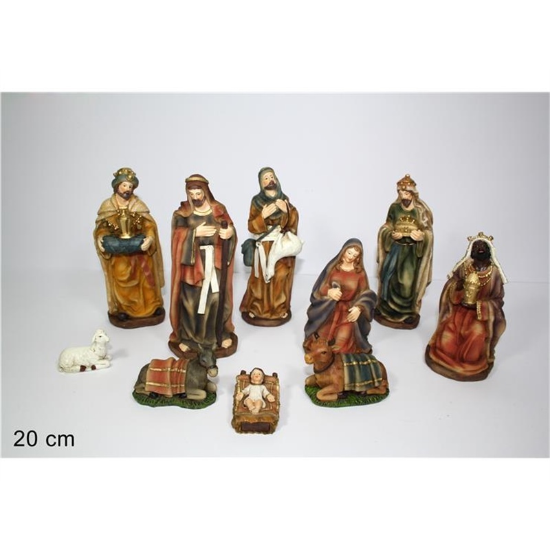NATIVITA SET 10 PZ 20 CM COLORI CHIARI