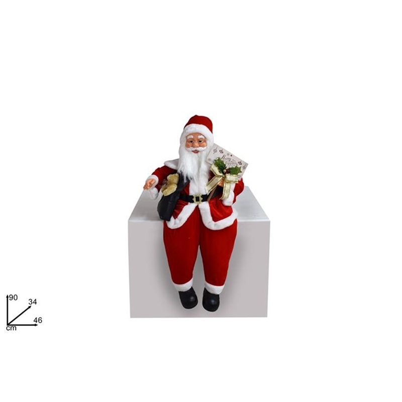 BABBO NATALE SEDUTO CON CARTELLO 