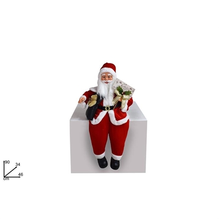 BABBO NATALE SEDUTO CON CARTELLO 