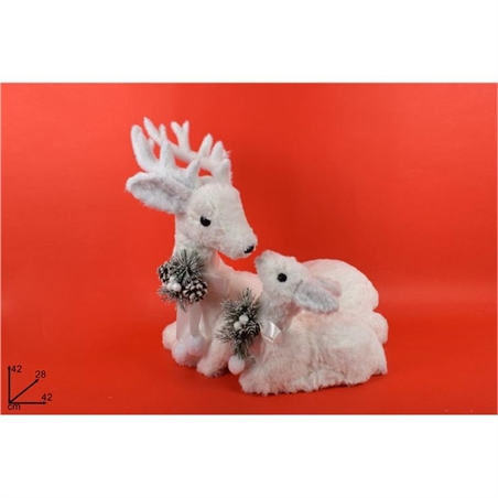 RENNA CON CERBIATTO PELLICCIA CON PIGNE PZ CM 42 