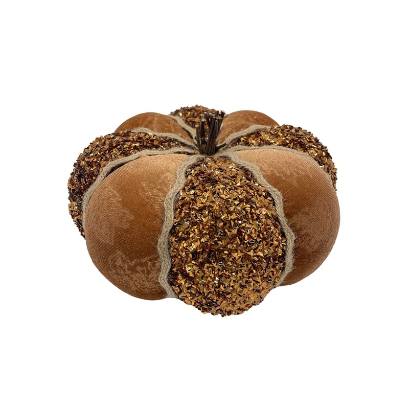 Zucca in velluto bronzo 19x19x10