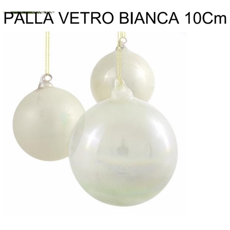 PALLA VETRO BIANCA 10 Cm ASSORTITE CON VARIA SFUMATURA 
