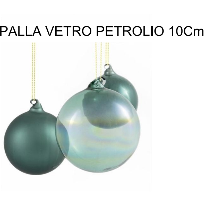 PALLA VETRO PETROLIO 10 Cm ASSORTITE CON VARIA SFUMATURA 