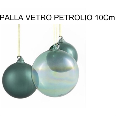 PALLA VETRO PETROLIO 10 Cm ASSORTITE CON VARIA SFUMATURA 
