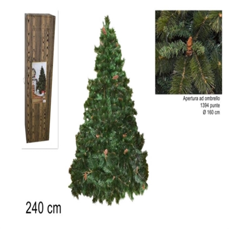 Pino natalizio Amsterdam con pigne H 240 cm - Ø 160 cm - 1934 punte