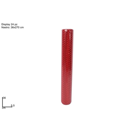 NASTRO VELLUTO ROSSO QUADRETTATO 36 x 270 CM