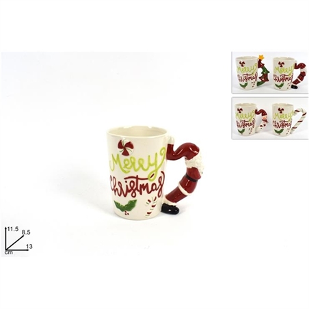 TAZZONE MERRY CHRISTMAS CON MANICO DECORATO 