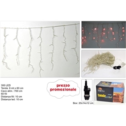 TENDA LED 300 LUCI 6 MT CON GIOCO LUCI ROSSO