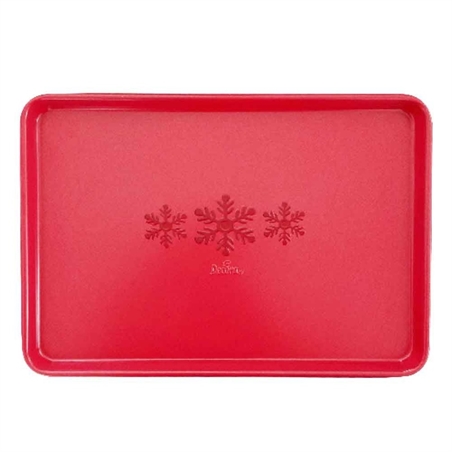 TEGLIA PROFESSIONALE ANTIADERENTE PER FORNO NATALIZIA ROSSA 39,5 X 27 H 2,4 CM