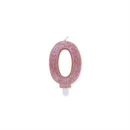 Candela Rosa Gold Glitter 9 cm