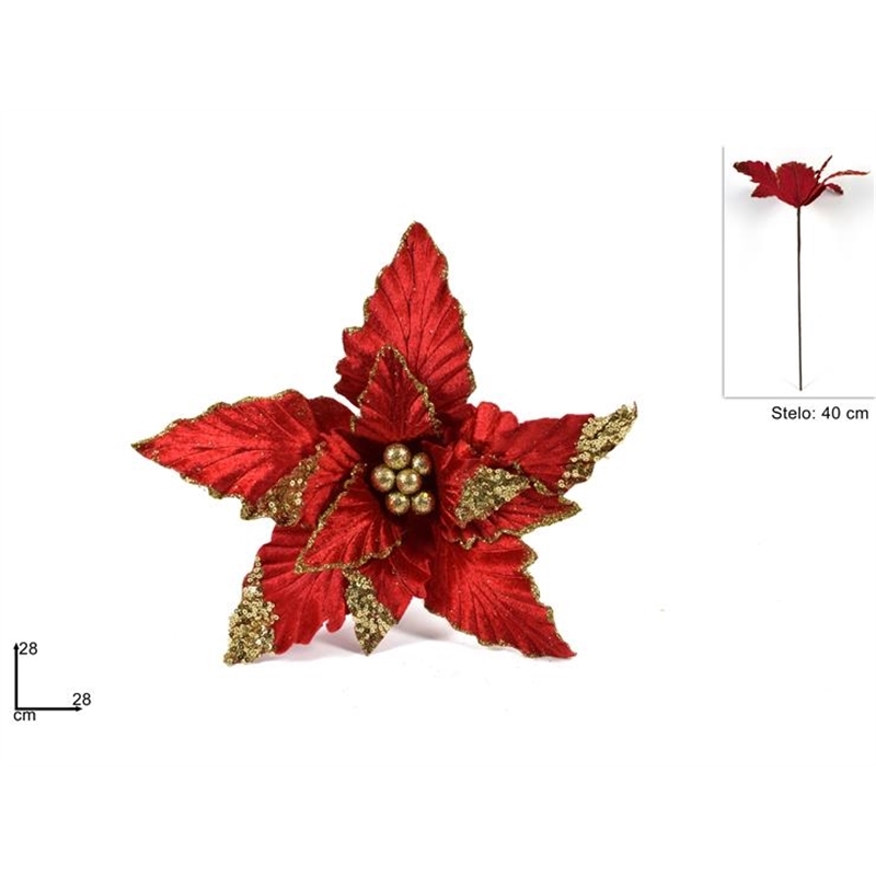 STELO FIORE NATALIZIO ROSSO 