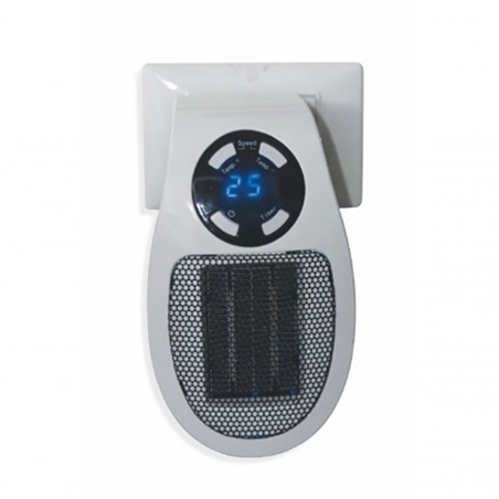 MINI TERMOVENTILATORE A PARETE CON DISPALY LED 500W PORTATILE - PLUGGY