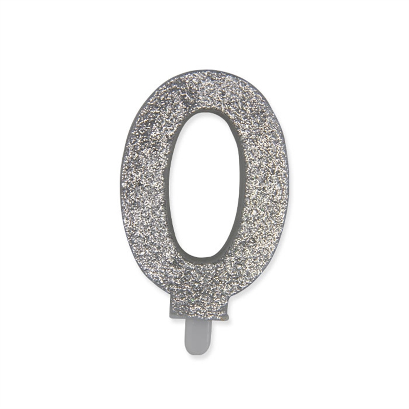 Candelina Argento Glitter 9 cm