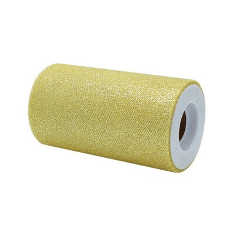 Rotolo Tulle h.cm.12,5 x mt. 25 Oro Glitter