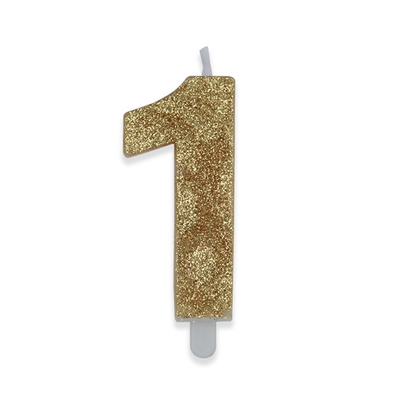 Candelina Oro Glitter 9 cm
