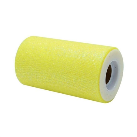 Rotolo Tulle h.cm.12,5 x mt. 25 Giallo Glitter