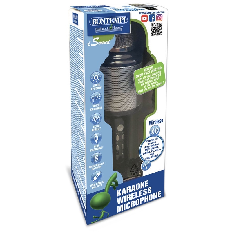 Microfono wireless con effetto luci