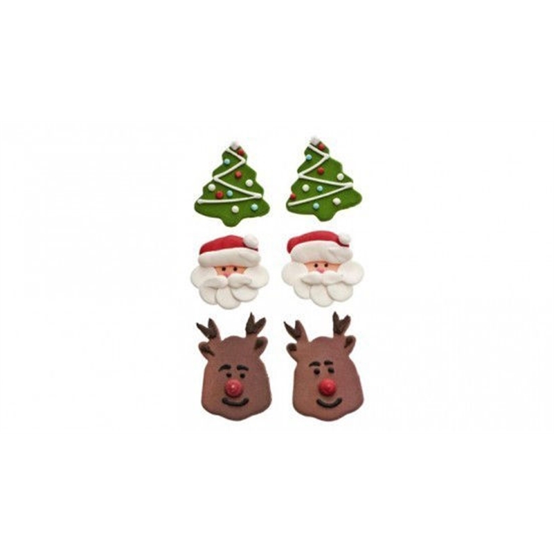 Decorazioni Natalizie in Zucchero 6 pezzi
