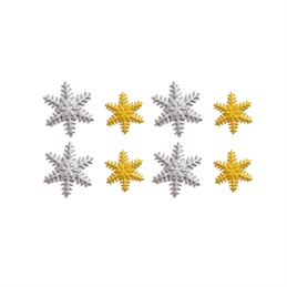Decorazioni in Zucchero Oro e Argento Fiocco di Neve 9 pezzi