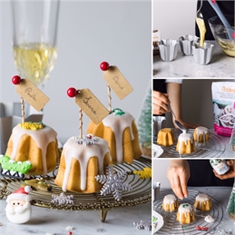 Decorazioni in Zucchero Oro e Argento Fiocco di Neve 9 pezzi