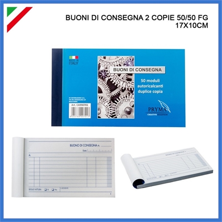 BUONI DI CONSEGNA 2 COPIE 50/50 FG 17X10