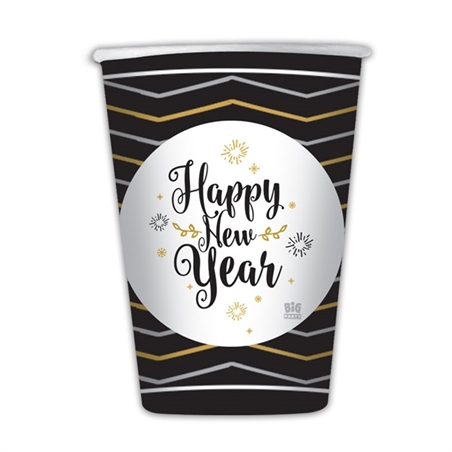 8 Bicchieri 200 cc Happy New Year