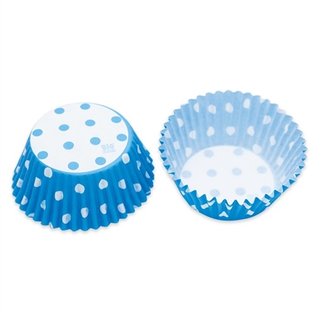 48 Pirottini in carta alimentare Ø 50 - h 32 mm Pois Turchese