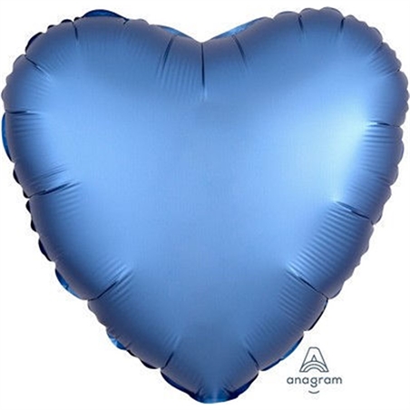 Palloncino Mylar 17" 42 cm Cuore Satinato Blu Cobalto