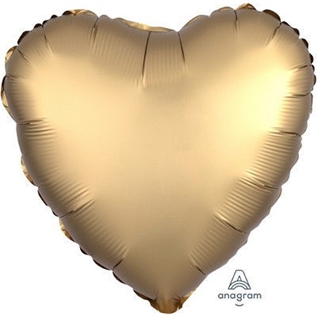 Palloncino Mylar 17" 42 cm Cuore Satinato Oro