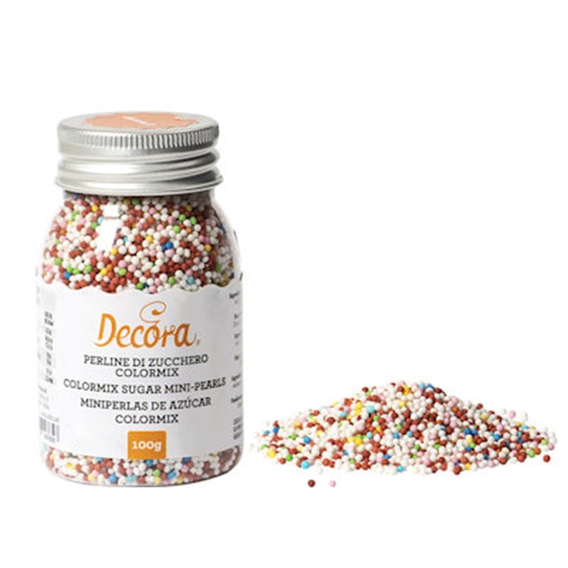 PERLE DI ZUCCHERO MINI COLORMIX DA 100G. DECORA