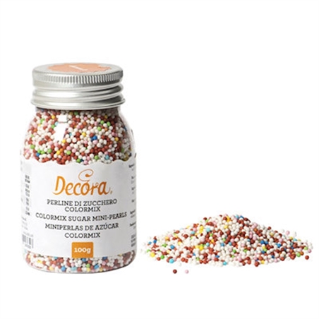 PERLE DI ZUCCHERO MINI COLORMIX DA 100G. DECORA