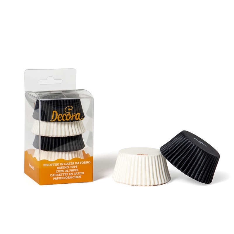 Pirottini in carta da forno 50x32 mm Bianco Nero 75 pezzi