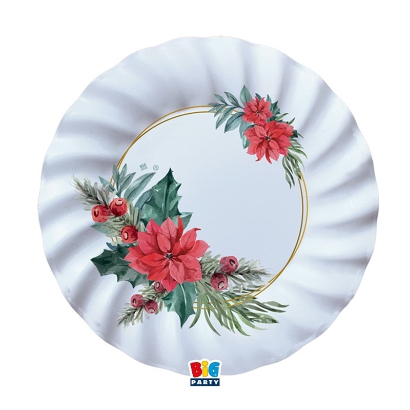 8 Piatti Ø 25 cm Chic Poinsettia