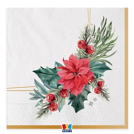 20 Tovaglioli 33 x 33 cm Chic Poinsettia
