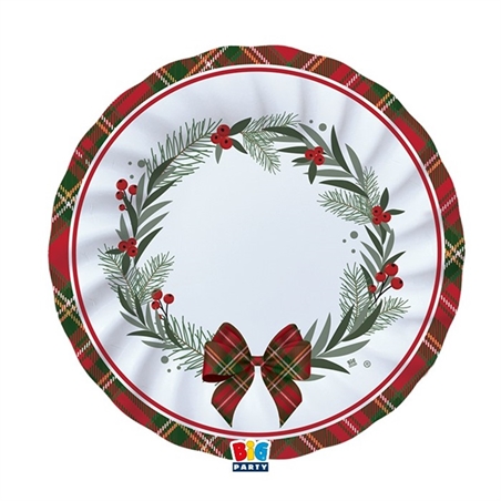 8 Piatti Ø 25 cm Tartan Holly