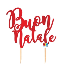 Cake Topper in carta 20 x 21cm Scritta Italic Buo Natale
