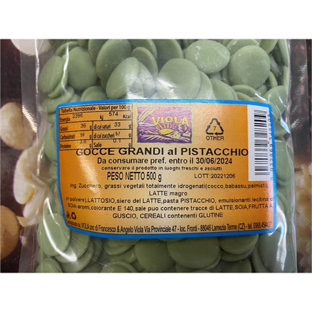 GOCCE DI CIOCCALATO AL PISTACCHIO 500 GR