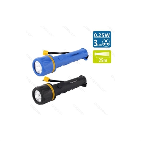 LED TORCIA IN GOMMA 3 LED,FUNZIONA CON 2 AA BATTERIE