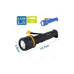 LED TORCIA IN GOMMA 3 LED,FUNZIONA CON 2 AA BATTERIE