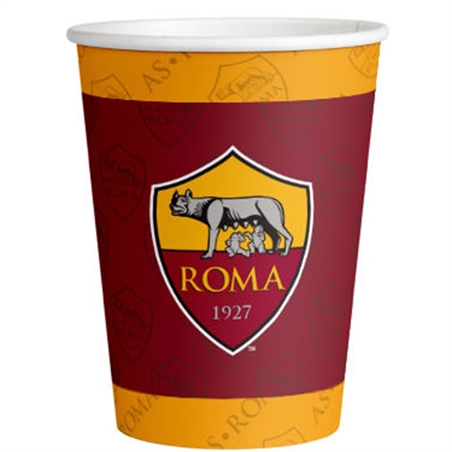 Bicchiere in carta 266 ml Ufficiale Roma 8 pezzi