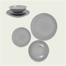 Piatto monocolore in ceramica grigio